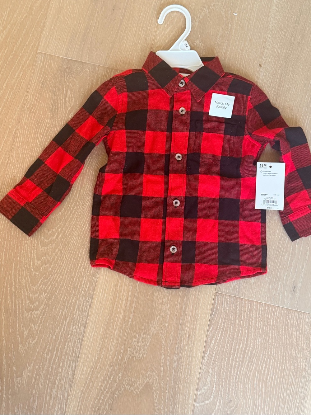jumping beans Red and Black Plaid Button-Down Shirt for Kids